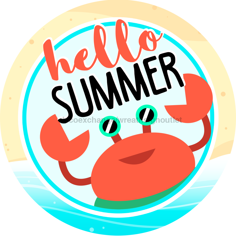 Wreath Sign, Hello Summer, Summer Sign, DECOE-644, Sign For Wreath, DecoExchange - DecoExchange¬Æ