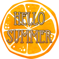Thumbnail for Wreath Sign, Hello Summer Sign, Orange Sign, Round Summer Sign, DECOE-504, Sign For Wreath, DecoExchange - DecoExchange