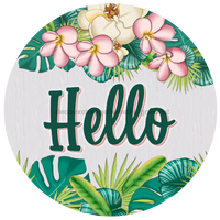 Thumbnail for Wreath Sign, Hello Sign, Tropical Sign, DECOE-1181, Sign For Wreath, Round Sign, DecoExchange - DecoExchange¬Æ