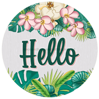 Thumbnail for Wreath Sign, Hello Sign, Tropical Sign, DECOE-1181, Sign For Wreath, Round Sign, DecoExchange - DecoExchange¬Æ