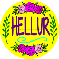 Thumbnail for Wreath Sign, Hellur Yellow Sign, Hello Sign, Funny Sign, DECOE-1022, Sign For Wreath, DecoExchange - DecoExchange¬Æ