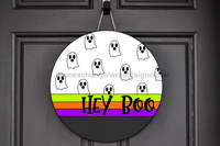 Thumbnail for Hey Boo Halloween 18" Wood Door Hanger - CR-050-DH