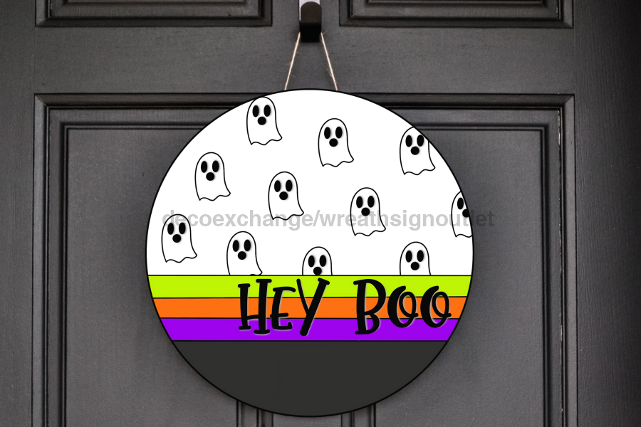 Hey Boo Halloween 18" Wood Door Hanger - CR-050-DH