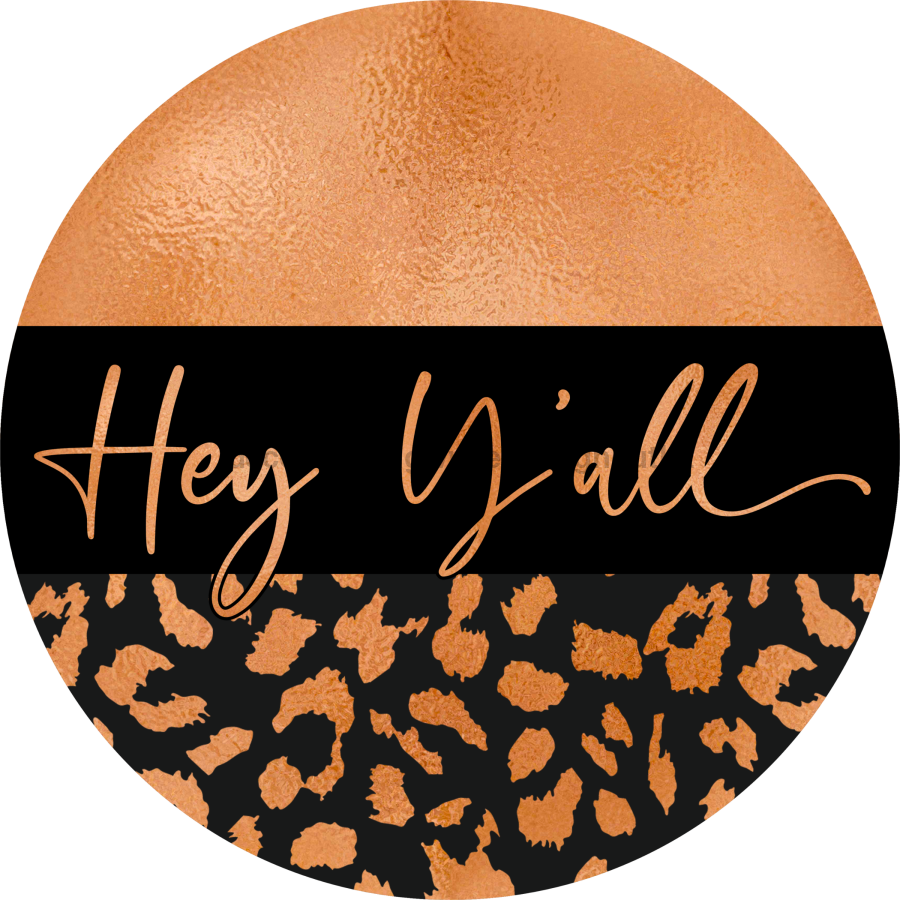 Hey Yall Copper 18" Wood Door Hanger - DECOE-211-DH