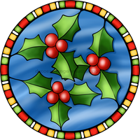 Thumbnail for Wreath Sign, Holly Sign, Christmas Sign, Stained Glass, DECOE-1111, Sign For Wreath, DecoExchange - DecoExchange¬Æ