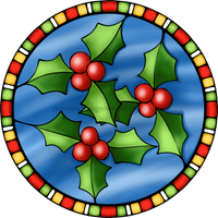 Thumbnail for Wreath Sign, Holly Sign, Christmas Sign, Stained Glass, DECOE-1111, Sign For Wreath, DecoExchange - DecoExchange¬Æ