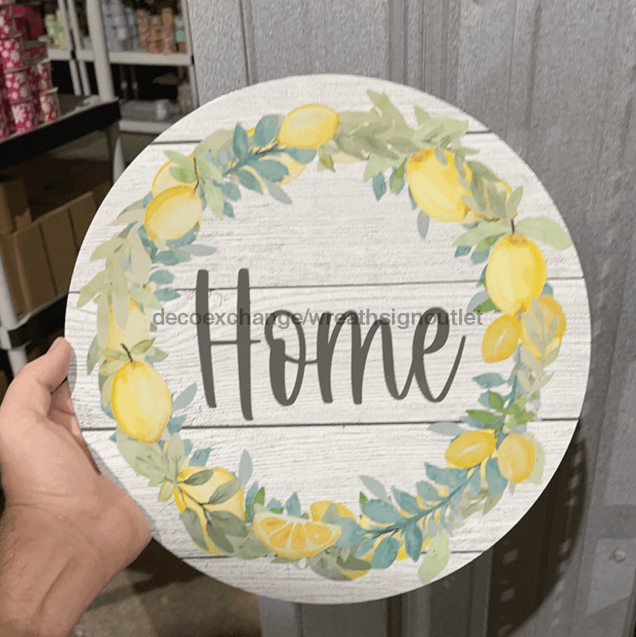 Wreath Sign, Home Lemon Metal Sign circle Wilshire Collections Exclusive Design WC-004, DecoExchange, Sign For Wreaths - DecoExchange