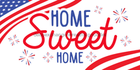 Thumbnail for Wreath Sign, Home Sweet Home Patriotic Sign, 6x12