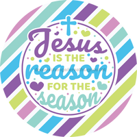 Thumbnail for Wreath Sign, Jesus Is The Reason, Round Easter Sign, Religious Easter Sign, DECOE-471, Sign For Wreath, DecoExchange - DecoExchange