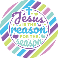 Thumbnail for Wreath Sign, Jesus Is The Reason, Round Easter Sign, Religious Easter Sign, DECOE-471, Sign For Wreath,  wood wreath sign, 10 round, easter