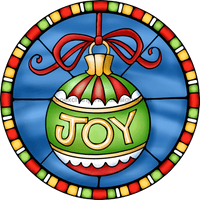 Thumbnail for Wreath Sign, Joy Sign, Christmas Sign, Stained Glass, DECOE-1113, Sign For Wreath 12 round, metal sign, christmas