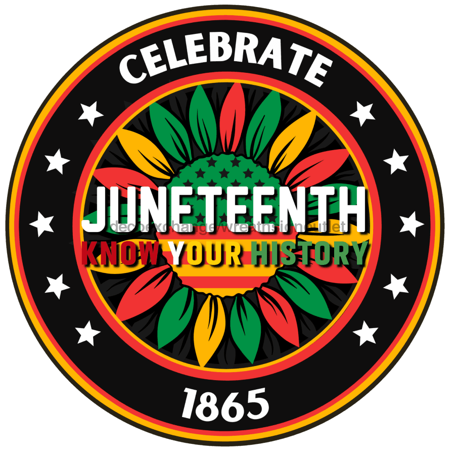 Wreath Sign, Juneteenth Sign, Black History, DECOE-1006, Sign For Wreath 10 round, metal sign, African American