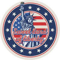 Thumbnail for Wreath Sign, Land of Liberty, Round Patriotic Sign, DECOE-481, Sign For Wreath, DecoExchange - DecoExchange