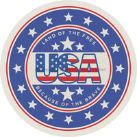 Thumbnail for Wreath Sign, Land of The Free, USA Sign, Round Patriotic Sign, DECOE-484, Sign For Wreath, DecoExchange - DecoExchange