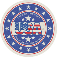 Thumbnail for Wreath Sign, Land of The Free, USA Sign, Round Patriotic Sign, DECOE-484, Sign For Wreath, DecoExchange - DecoExchange