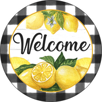 Thumbnail for Lemon Welcome 10" Metal Wreath Sign - DECOE-274