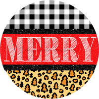 Thumbnail for Wreath Sign, Leopard Sign, Christmas Sign, DECOE-2099, Sign For Wreath, Round Sign, DecoExchange - DecoExchange¬Æ