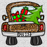 Thumbnail for Wreath Sign, Leopard Truck Sign, Christmas Sign, 10