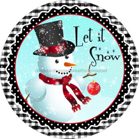 Thumbnail for Let It Snow Snowman 10" Metal Wreath Sign - DECOE-263