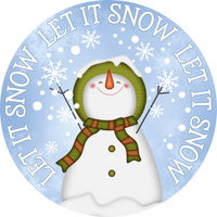 Thumbnail for Let it snow Winter Snowman 18" Wood Door Hanger - DECOE-250-DH