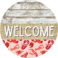 Thumbnail for Wreath Sign, Lobster Sign, Crawfish Sign, Crustaceancore Sign, DECOE-2083, Sign For Wreath, Round Sign, DecoExchange - DecoExchange¬Æ