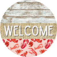 Thumbnail for Wreath Sign, Lobster Sign, Crawfish Sign, Crustaceancore Sign, DECOE-2083, Sign For Wreath, Round Sign, DecoExchange - DecoExchange¬Æ