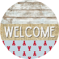 Thumbnail for Wreath Sign, Lobster Sign, Crawfish Sign, Crustaceancore Sign, DECOE-2087, Sign For Wreath, Round Sign, DecoExchange - DecoExchange¬Æ