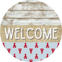 Thumbnail for Wreath Sign, Lobster Sign, Crawfish Sign, Crustaceancore Sign, DECOE-2087, Sign For Wreath, Round Sign, DecoExchange - DecoExchange¬Æ