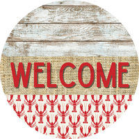 Thumbnail for Wreath Sign, Lobster Sign, Crawfish Sign, Crustaceancore Sign, DECOE-2088, Sign For Wreath, Round Sign, DecoExchange - DecoExchange¬Æ