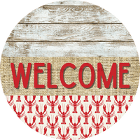 Thumbnail for Wreath Sign, Lobster Sign, Crawfish Sign, Crustaceancore Sign, DECOE-2088, Sign For Wreath, Round Sign, DecoExchange - DecoExchange¬Æ