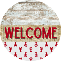 Thumbnail for Wreath Sign, Lobster Sign, Crawfish Sign, Crustaceancore Sign, DECOE-2089, Sign For Wreath, Round Sign, DecoExchange - DecoExchange¬Æ