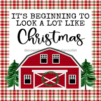 Thumbnail for Wreath Sign, Look A Lot Like Christmas Barn Metal Sign 10