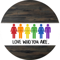 Thumbnail for Wreath Sign, Love Who You Are Sign, Pride Sign, DECOE-1033, Sign For Wreath, DecoExchange - DecoExchange¬Æ