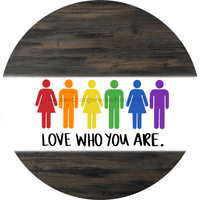 Thumbnail for Wreath Sign, Love Who You Are Sign, Pride Sign, DECOE-1033, Sign For Wreath, DecoExchange - DecoExchange¬Æ