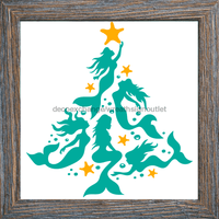 Thumbnail for Wreath Sign, Mermaid Tree, Beach Christmas Sign, 10
