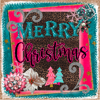 Thumbnail for Wreath Sign, Merry Christmas, Pink Christmas Sign, 10x10