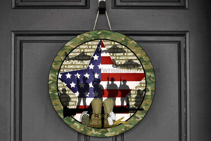 Wreath Sign, Military Sign, Veteran Sign, DECOE-2029, Sign For Wreath, DecoExchange - DecoExchange¬Æ
