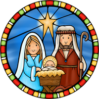 Thumbnail for Wreath Sign, Nativity Sign, Christmas Sign, Stained Glass, DECOE-1112, Sign For Wreath, DecoExchange - DecoExchange¬Æ