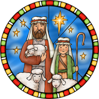 Thumbnail for Wreath Sign, Nativity Sign, Christmas Sign, Stained Glass, DECOE-1117, Sign For Wreath, DecoExchange - DecoExchange¬Æ