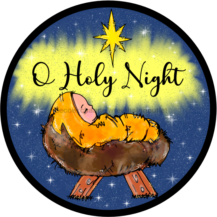Nativity Scene Religious 10" Metal Wreath Sign - DECOE-226