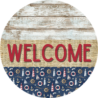 Thumbnail for Wreath Sign, Nautical Sign, Beach Sign, DECOE-2098, Sign For Wreath, Round Sign, DecoExchange - DecoExchange¬Æ