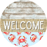 Thumbnail for Wreath Sign, Nautical Sign, Crab Sign, Crustaceancore Sign, DECOE-2082, Sign For Wreath, Round Sign, DecoExchange - DecoExchange¬Æ