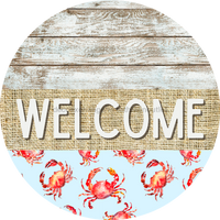 Thumbnail for Wreath Sign, Nautical Sign, Crab Sign, Crustaceancore Sign, DECOE-2082, Sign For Wreath, Round Sign, DecoExchange - DecoExchange¬Æ