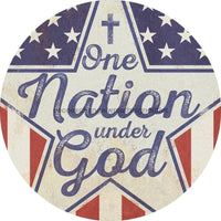 Thumbnail for Wreath Sign, One Nation Under God Sign, Round Patriotic Sign, DECOE-488, Sign For Wreath 12 round, metal sign, patriotic