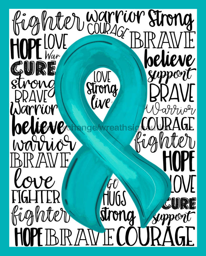 Wreath Sign, Ovarian Cancer Awareness Sign, 8x10" Metal Sign DECOE-902, Sign For Wreath, DecoExchange - DecoExchange