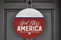Thumbnail for Wreath Sign, Patriotic Sign, DECOE-2054, Sign For Wreath, Door Hanger,  wood wreath sign, 10 round, patriotic