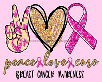 Thumbnail for Wreath Sign, Peace Love Cure, Breast Cancer Sign, 8x10