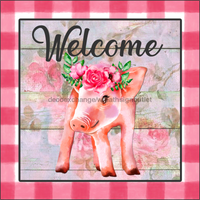 Thumbnail for Wreath Sign, Pig Sign, 10x10