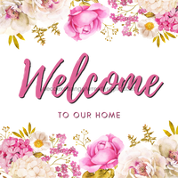 Thumbnail for Wreath Sign, Pink Floral Welcome, 10