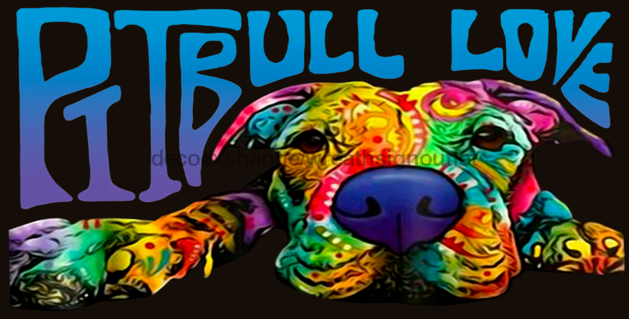 Wreath Sign, Pitbull Sign, Dog Sign, Rescue Sign, 6"x12" Metal Sign DECOE-703, Sign for Wreath, DecoExchange - DecoExchange